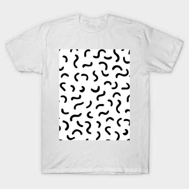 Fancy line black and white pattern T-Shirt by Word and Saying
